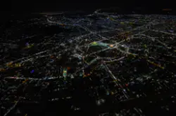 عکسی از بالای کربلا با نمای حرم امام حسین و حضرت عباس