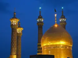 عکس زیبا از حرم حضرت معصومه بعد از غروب خورشید