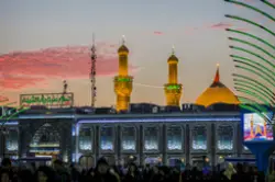 عکس حرم امام حسین در لحظه ی غروب خورشید و ماه محرم