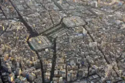 عکسی زیبا از نمای هوایی بین الحرمین در کربلا