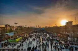 عکسی زیبا از غروب خورشید بر فراز بین الحرمین