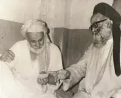 عکس علامه طهرانی در منزل سید هاشم حداد در کربلا