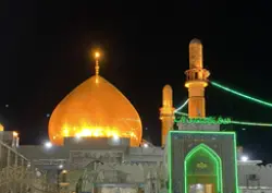 عکس جدید از حرم سامرا در شب از نمای درب باب المهدی